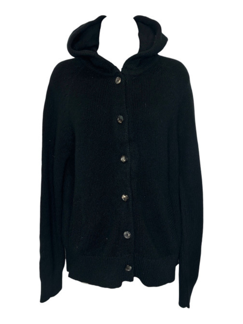 The Row Hooded Knit Cardigan in Black